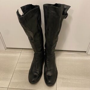 Black Knee-High Leather Boots